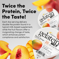Medtrition Gelatein MCT Peach Mango pack of 12 convenient servings.