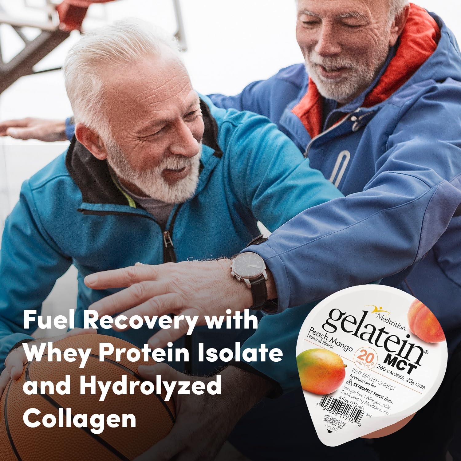 Medtrition Gelatein MCT Peach Mango ideal pre- or post-workout snack.
