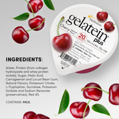 Medtrition Gelatein Plus Cherry cup with cherry flavor and smooth texture