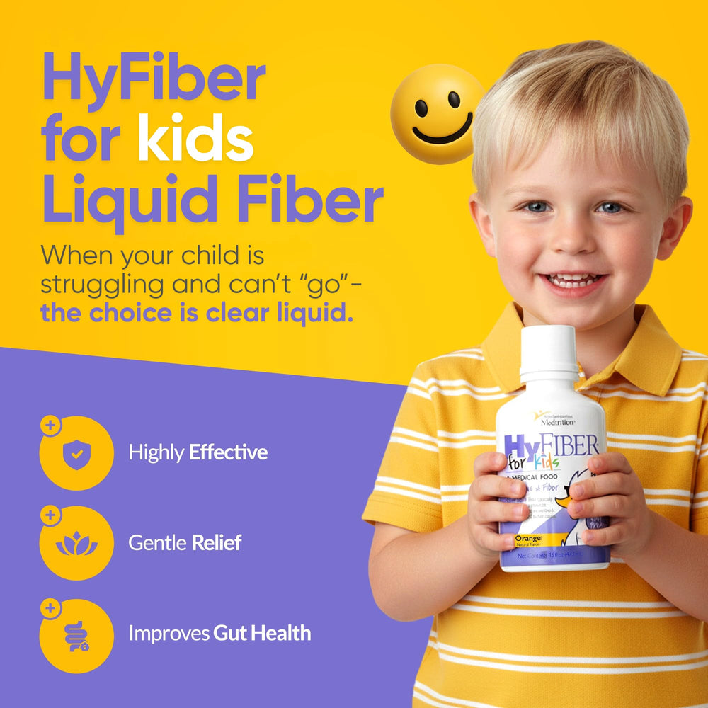Medtrition HyFiber Kids bottle pour showing easy dosing for daily use.