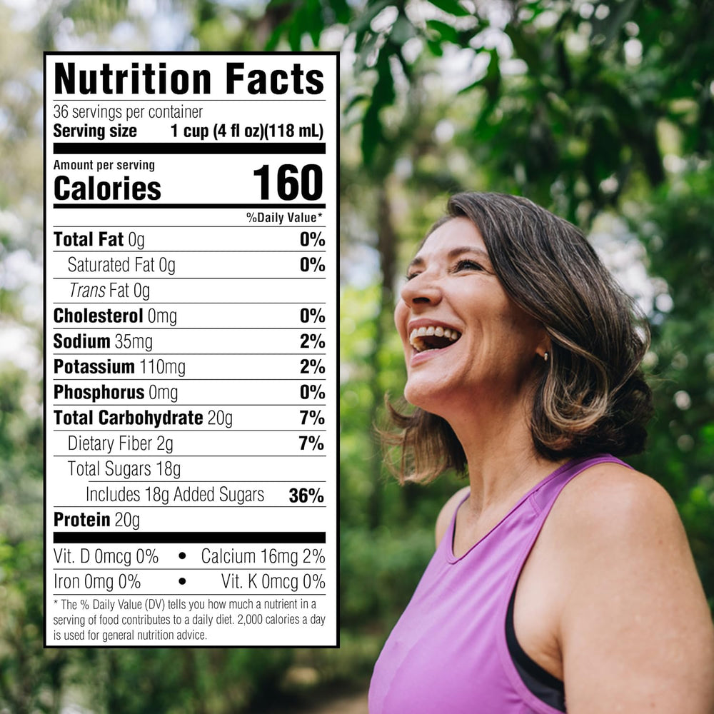 Close-up of Medtrition Gelatein Plus Pineapple label with nutrition details