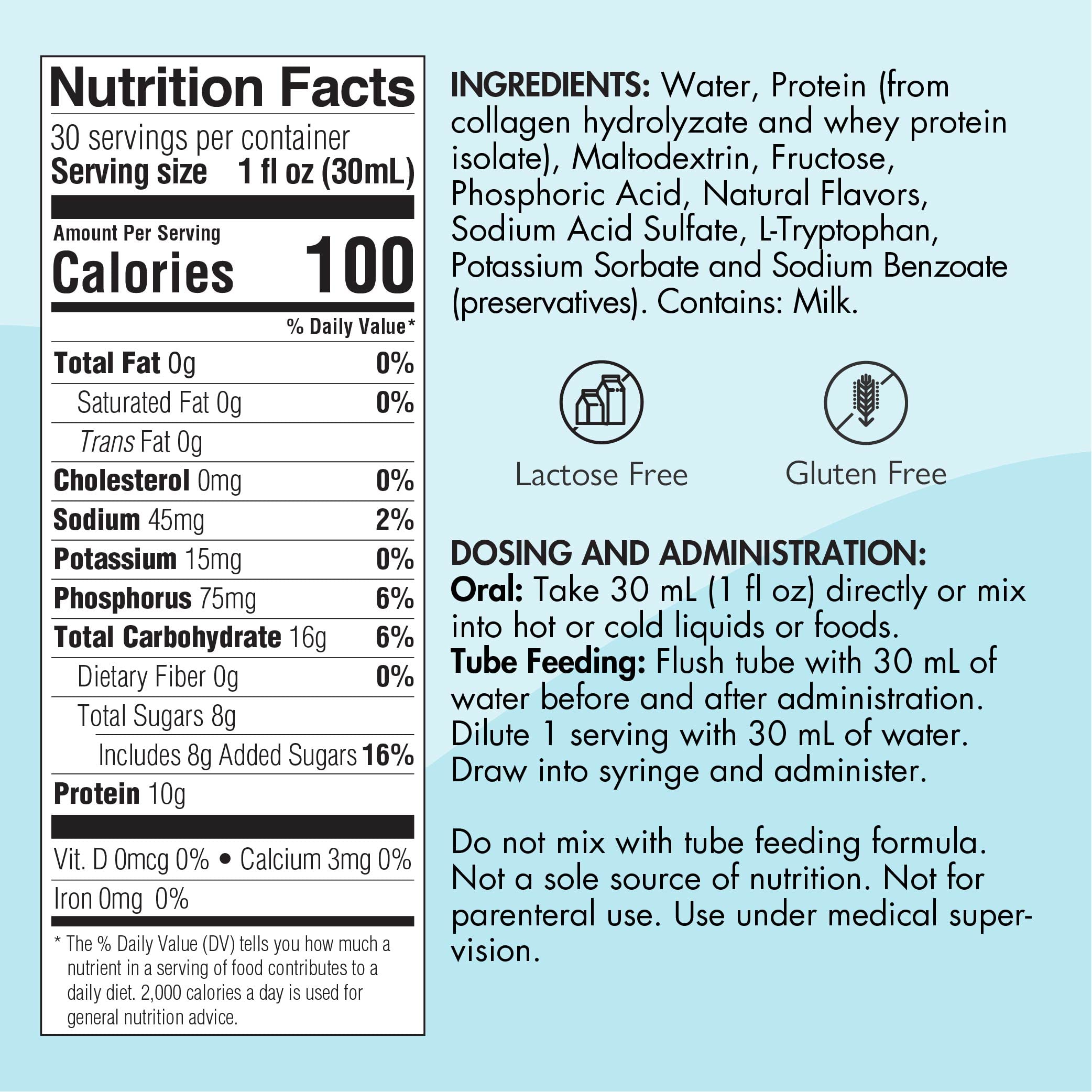 Medtrition ProSource Liquid label with nutrition details for easy meal planning