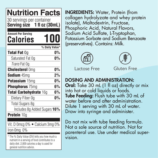 Medtrition ProSource Liquid label with nutrition details for easy meal planning