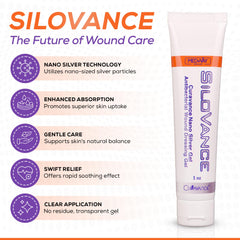 Clear gel on skin showing cooling relief for minor wounds.