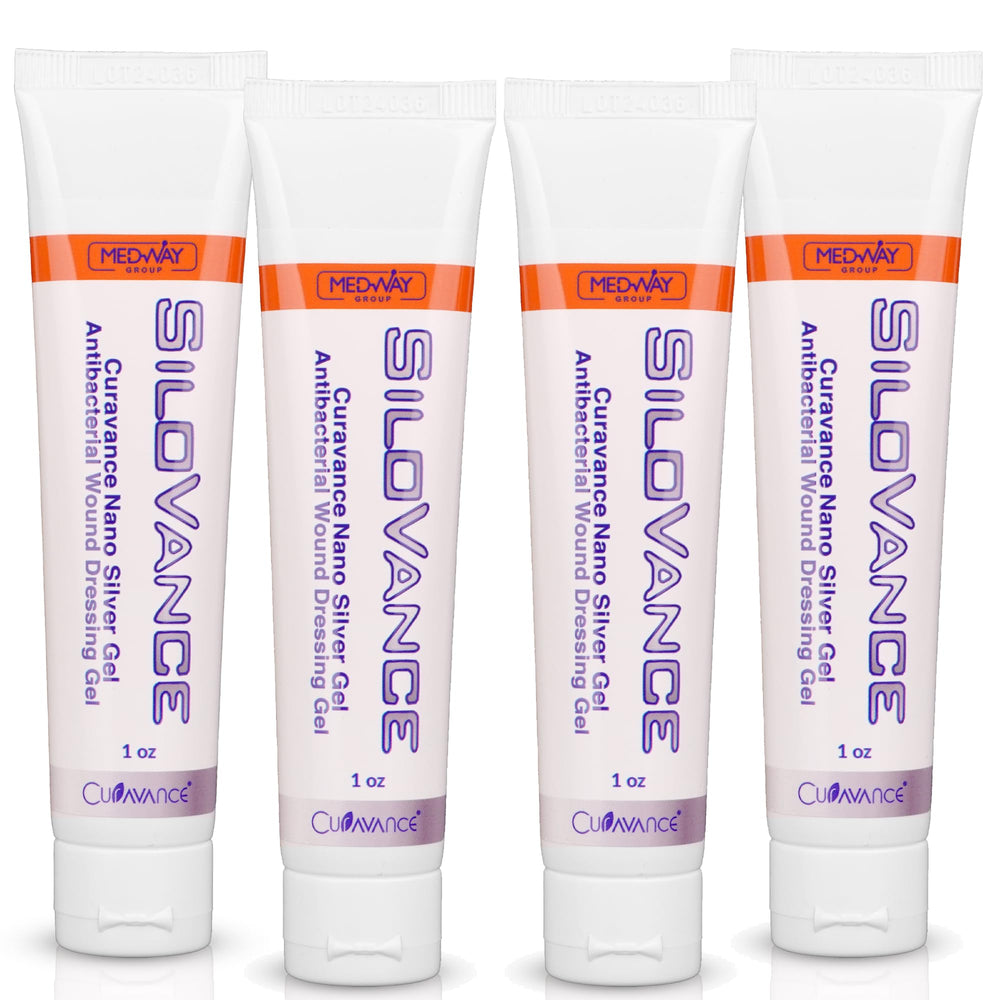 MedVance CuraVance SiloVance gel bottle with white packaging for wound care.