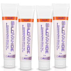 MedVance CuraVance SiloVance gel bottle with white packaging for wound care.