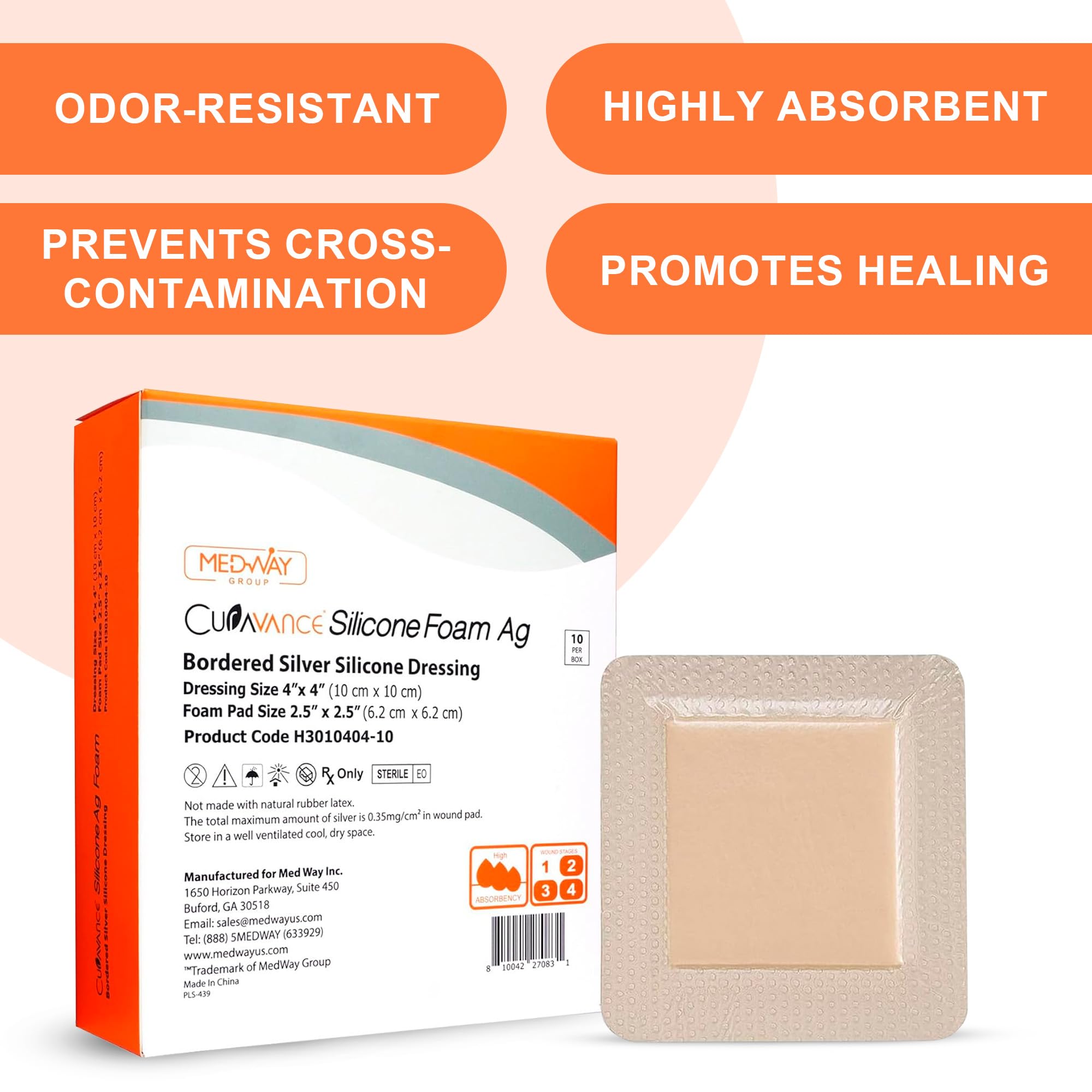 MedVance silicone adhesive layer stays skin-friendly, minimizing pain during dressing changes.