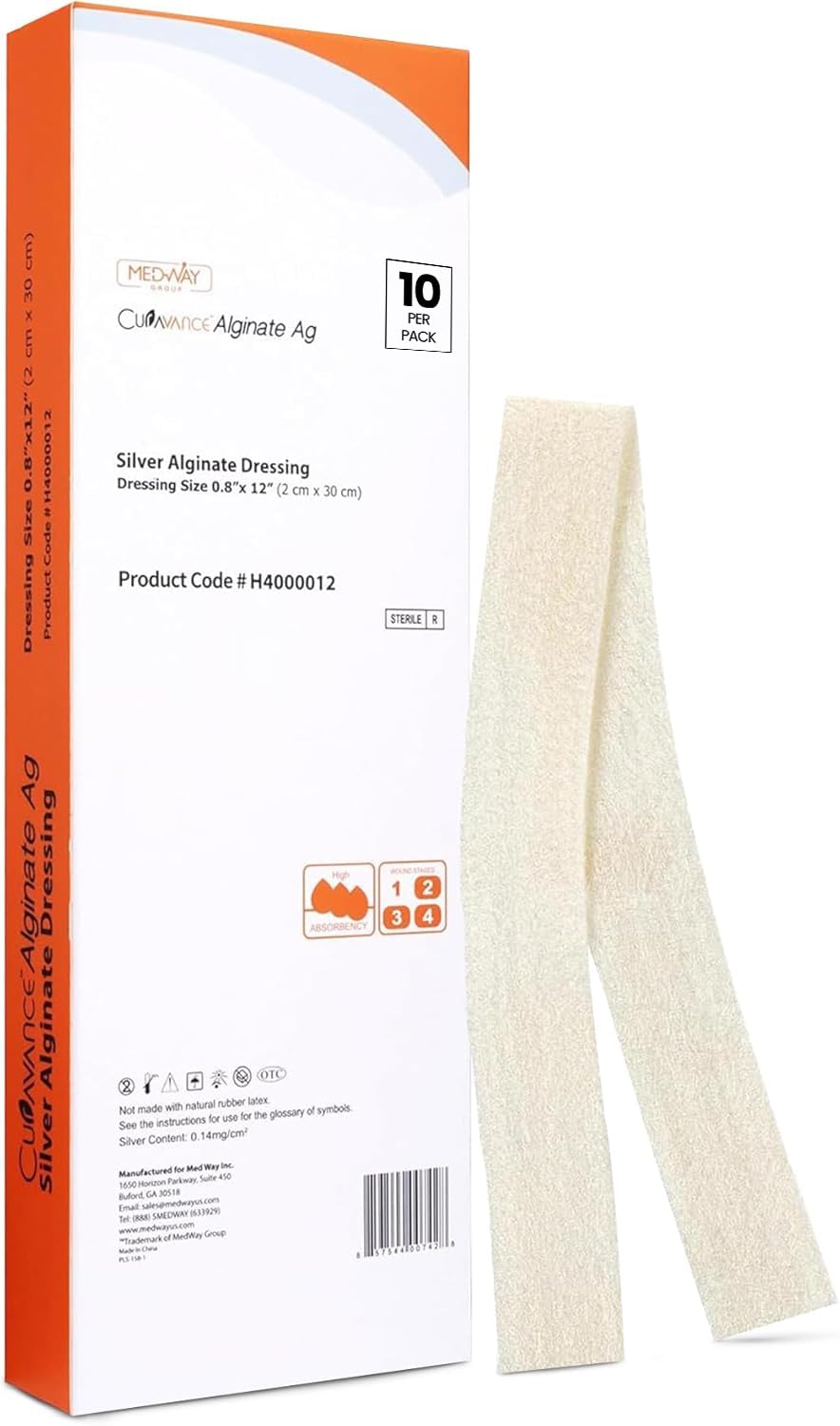 MedVance Silver Calcium Alginate Dressing pack ten; moisture-rich surface for versatile wound care