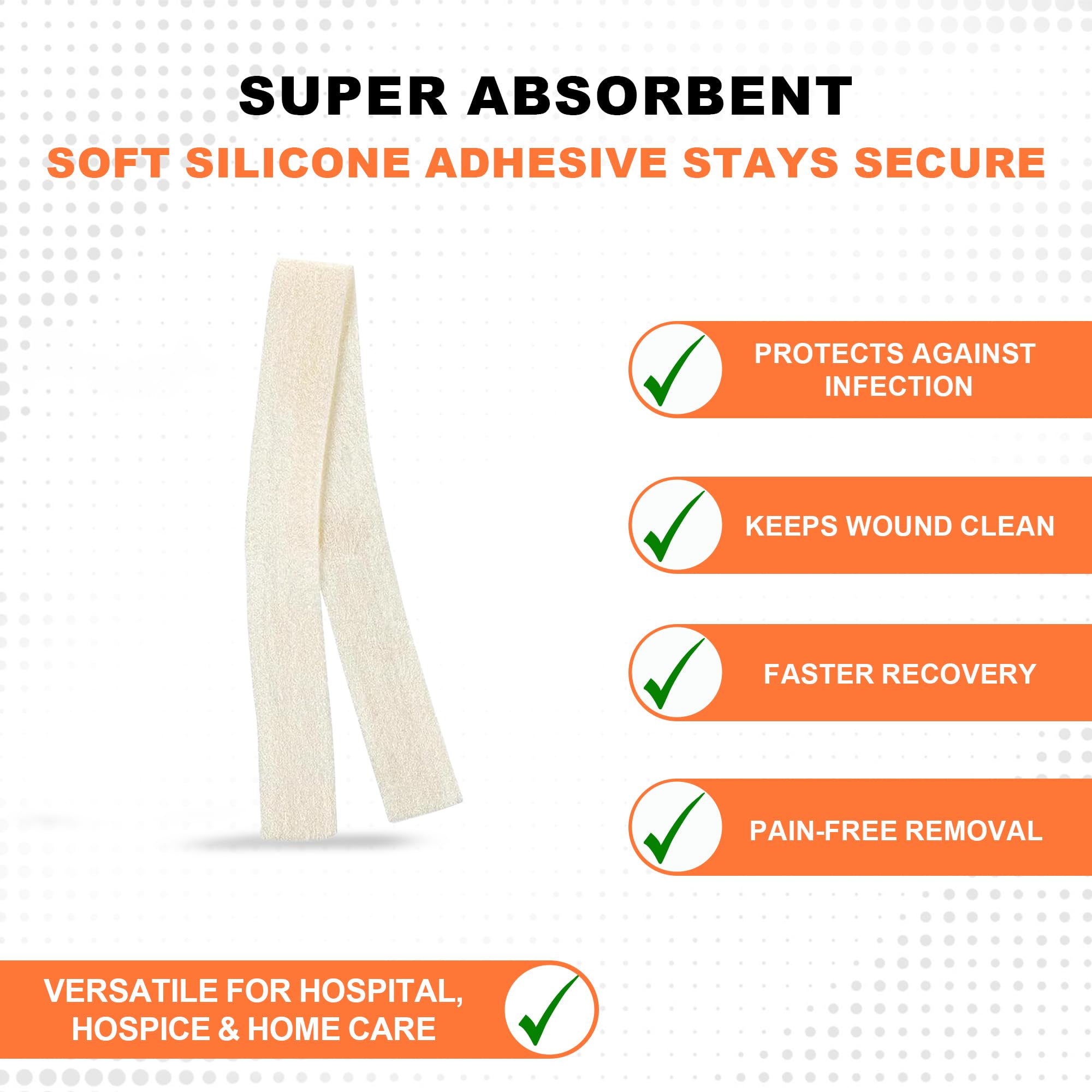 MedVance Silver Calcium Alginate Dressing applied to wounds; moisture-friendly environment supported.