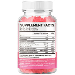 MEENCCD Calcium Citrate Gummies Raspberry bottle on kitchen counter hints 60 gummies per bottle.