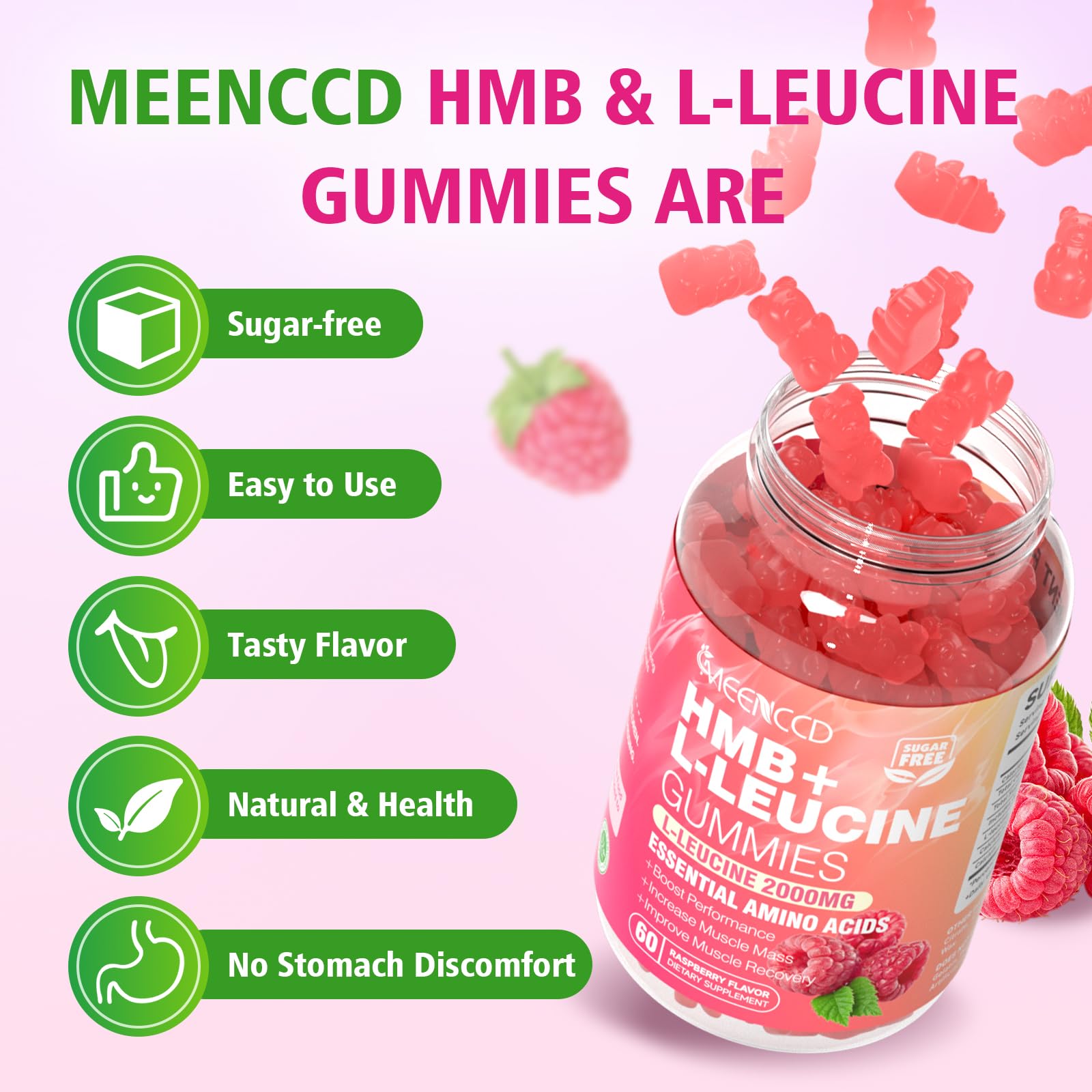 Gym scene with MeenCCD gummies on shelf beside workout essentials.