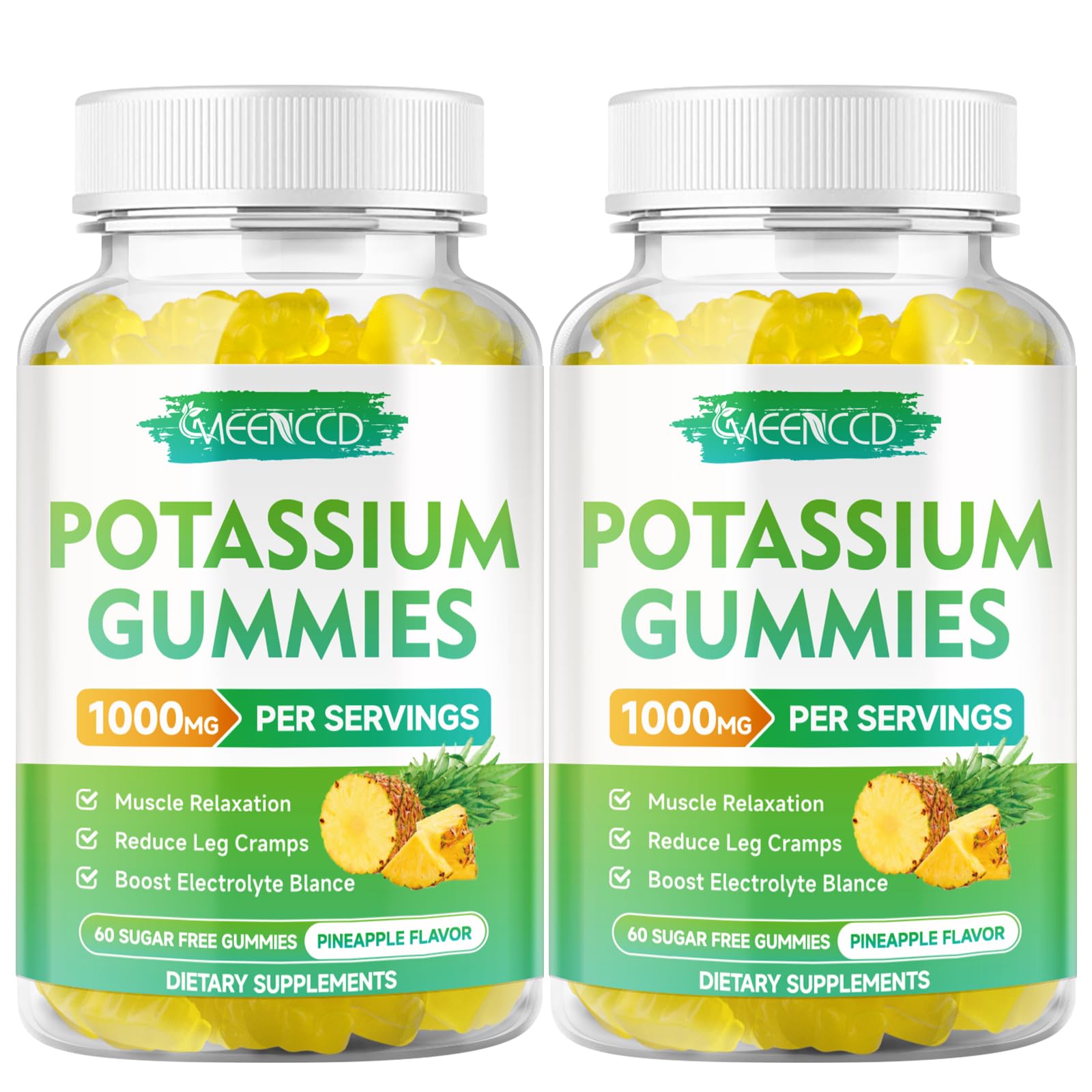 MEENCCD potassium citrate gummies pineapple flavor ideal for pre or post workout hydration