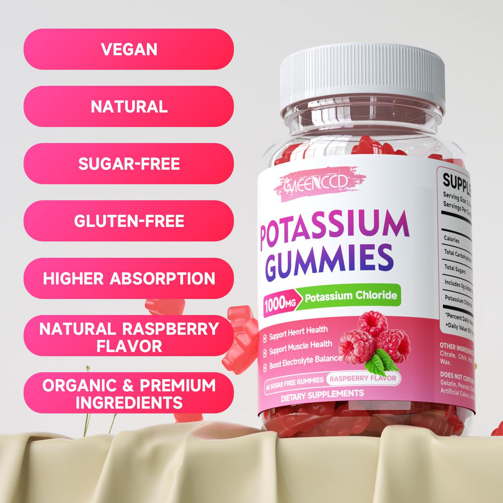 MEENCCD Potassium Gummies packaging notes GMP-certified quality