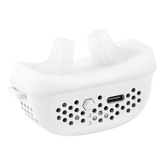 MEETCARE anti-snoring device shown in-use, supports open airways for quieter nights