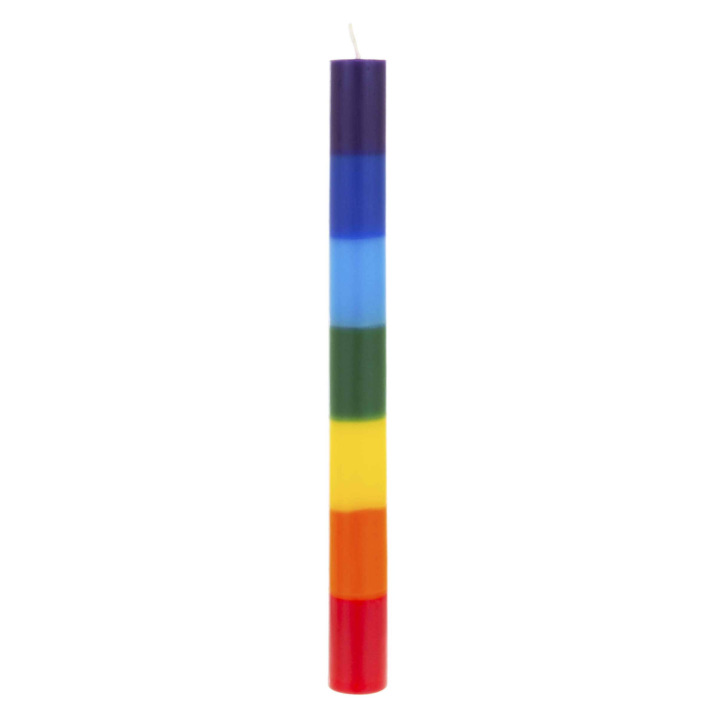 Mega Candles 10-inch chakra taper highlighting color layers for balance.