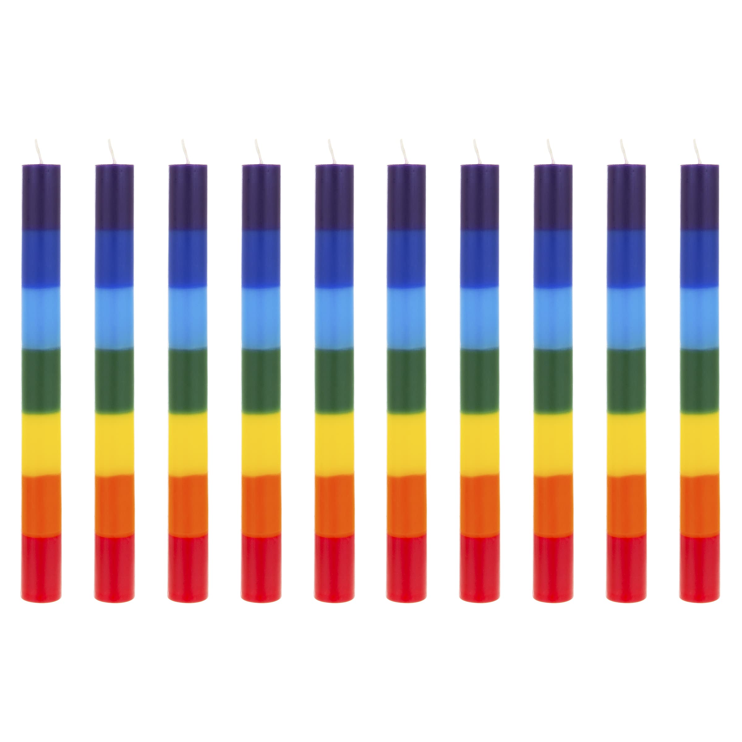 Mega Candles chakra candle with rainbow layers for focused meditation.