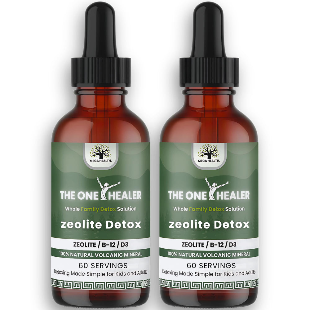 Mega Health The One Healer Zeolite Detox bottle ready for family use
