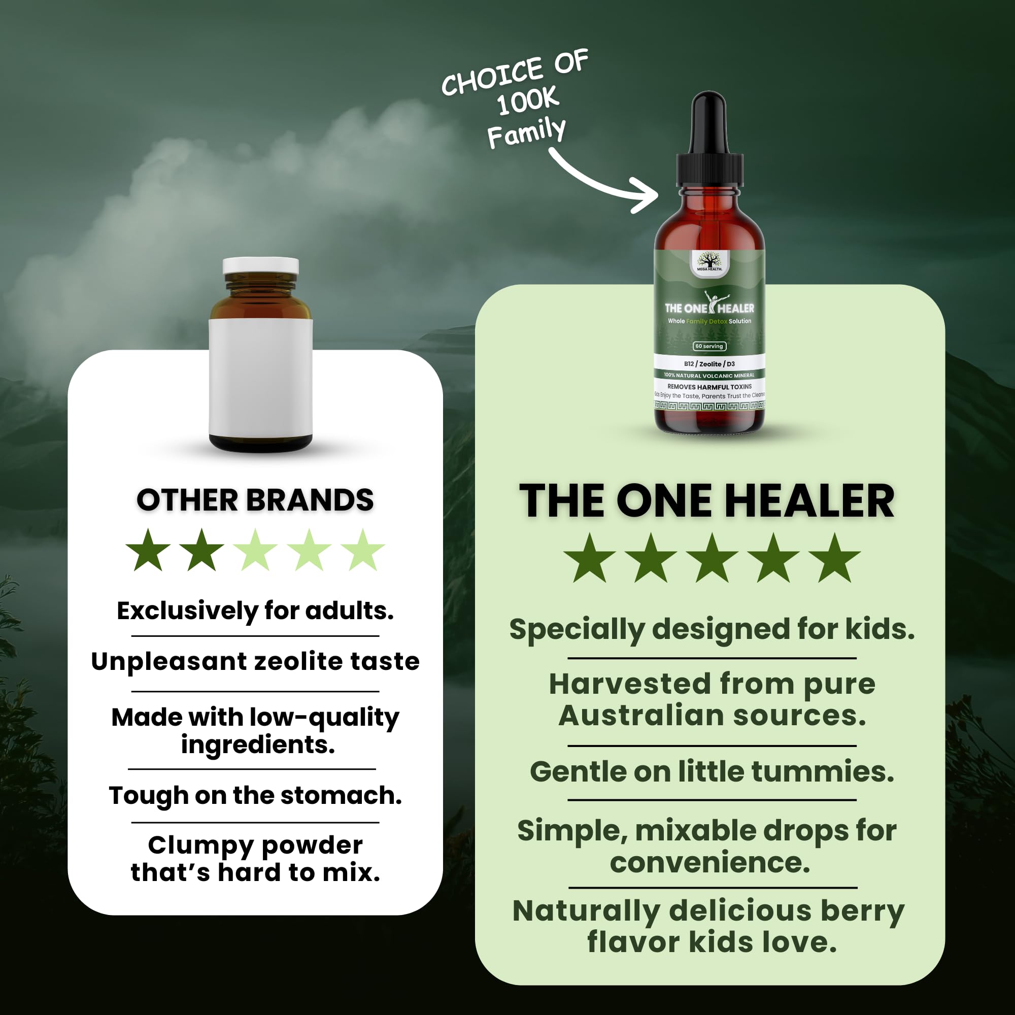Methyl B12 feature in The One Healer Zeolite Detox for daily vitality support.