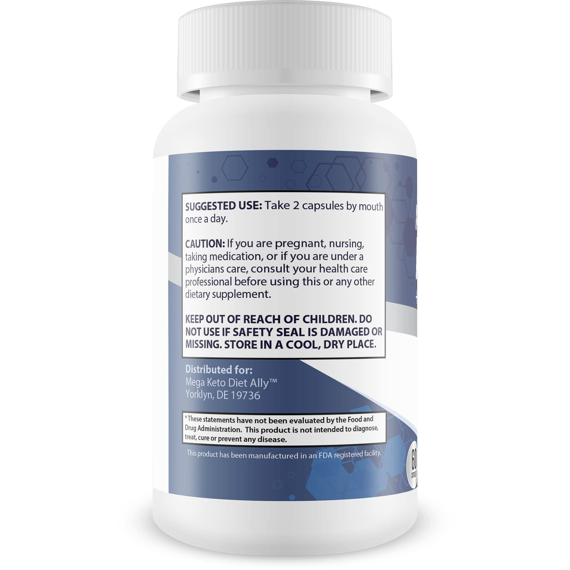 Mega Keto Diet + Cleanse capsules ready for daily ketosis support