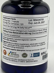 Mega Resveratrol 120-caps bottle packaging design.