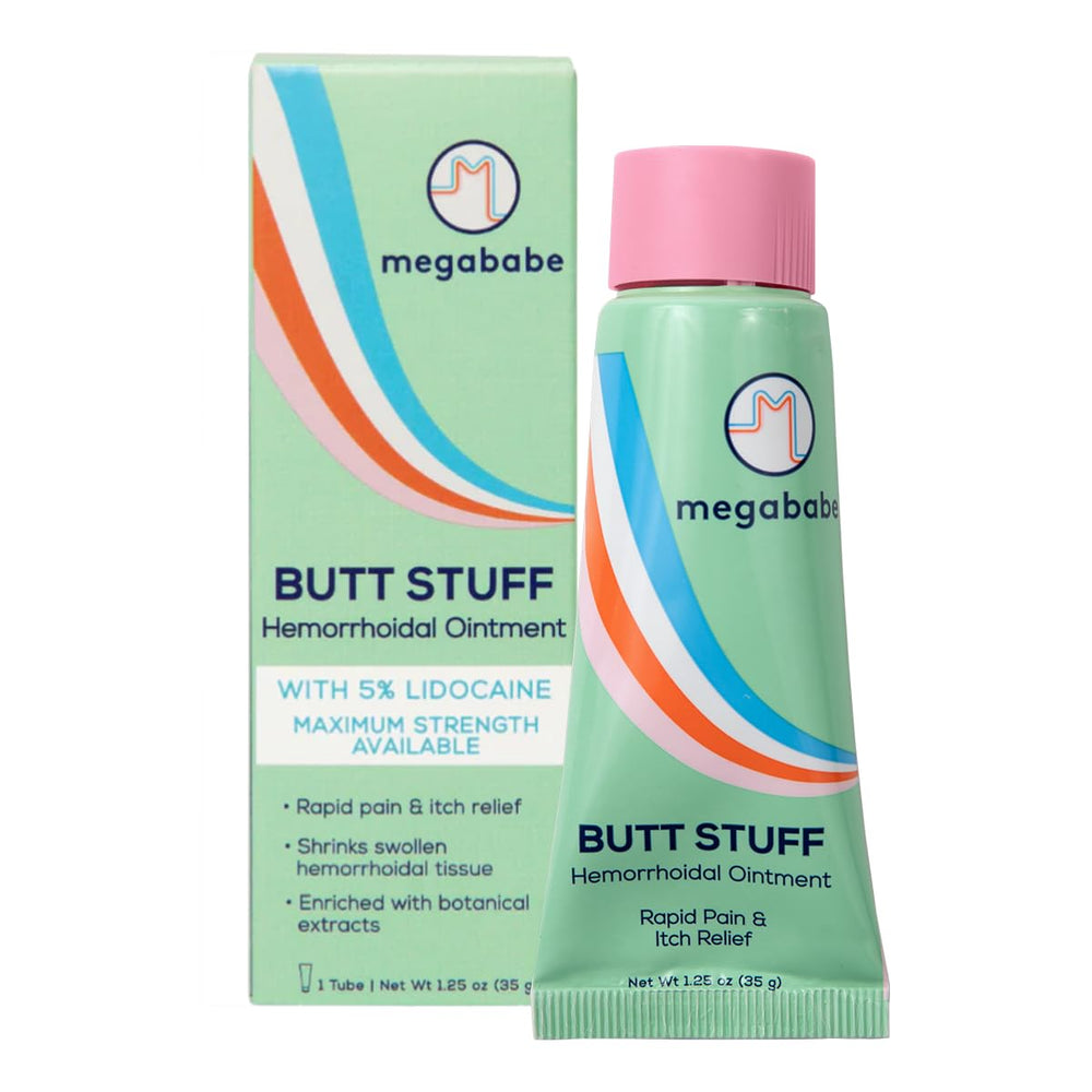 Megababe Hemorrhoidal Ointment bottle on white, ready for targeted relief