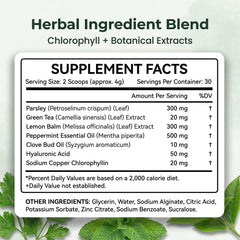 Megacephalus gel with chlorophyllin and parsley offers daily freshness with a smooth, mild herbal profile.