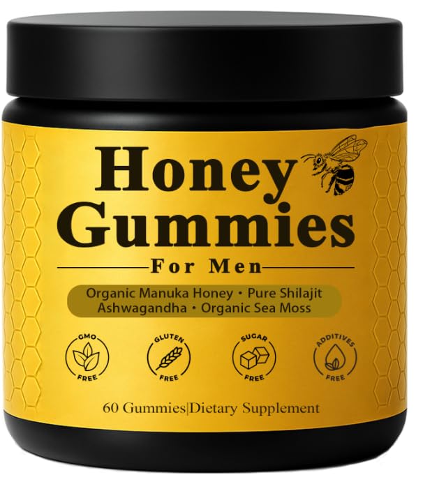 Megacephalus Honey Gummies for Men bottle on display, easy daily use.