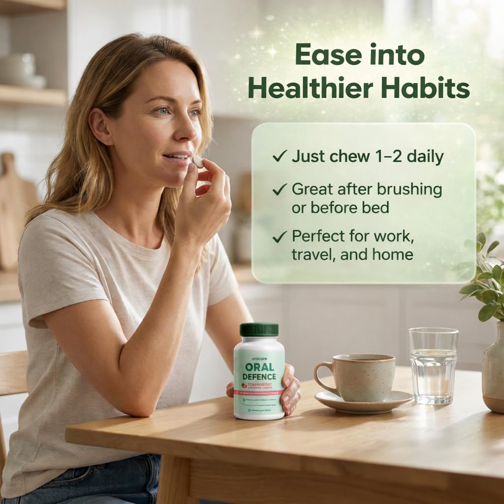 Megacephalus Oracare packaging shows 60-chew daily supply.