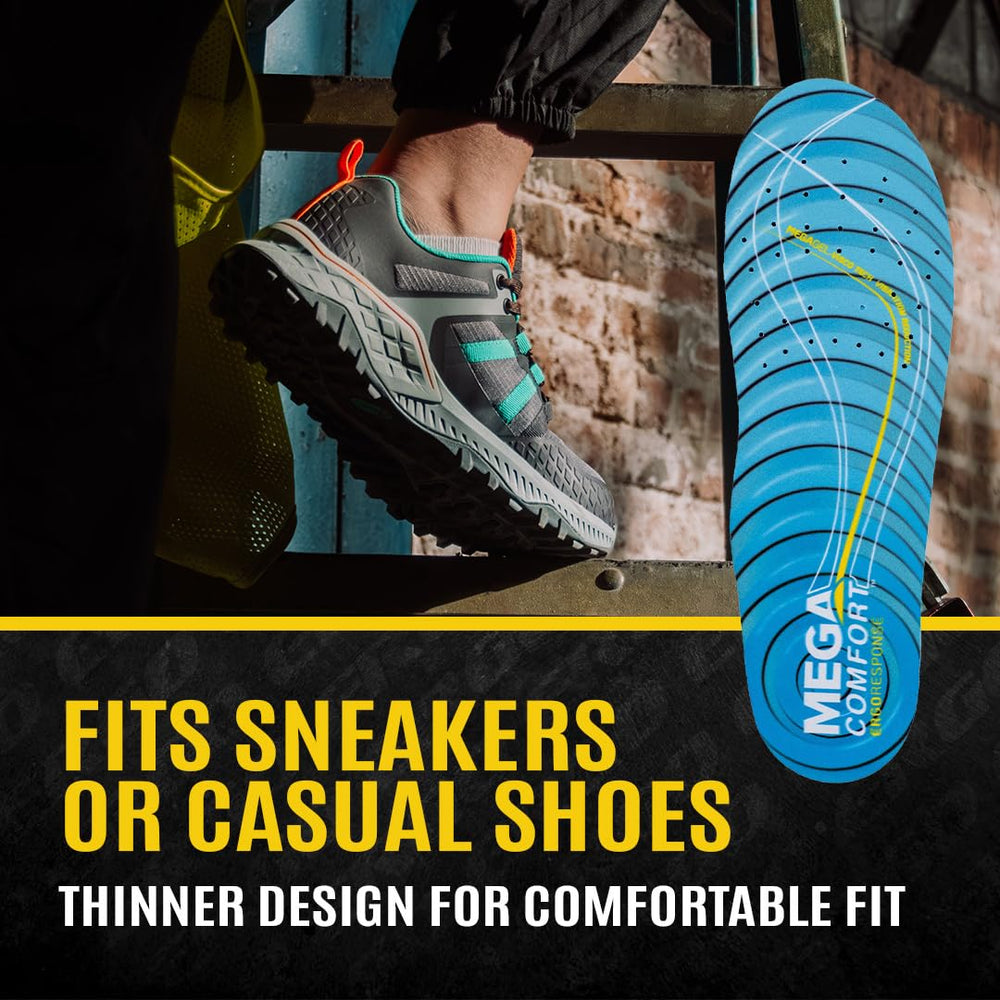 Aeration holes in MEGAComfort insole promote cooling and odor control.