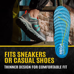 Aeration holes in MEGAComfort insole promote cooling and odor control.