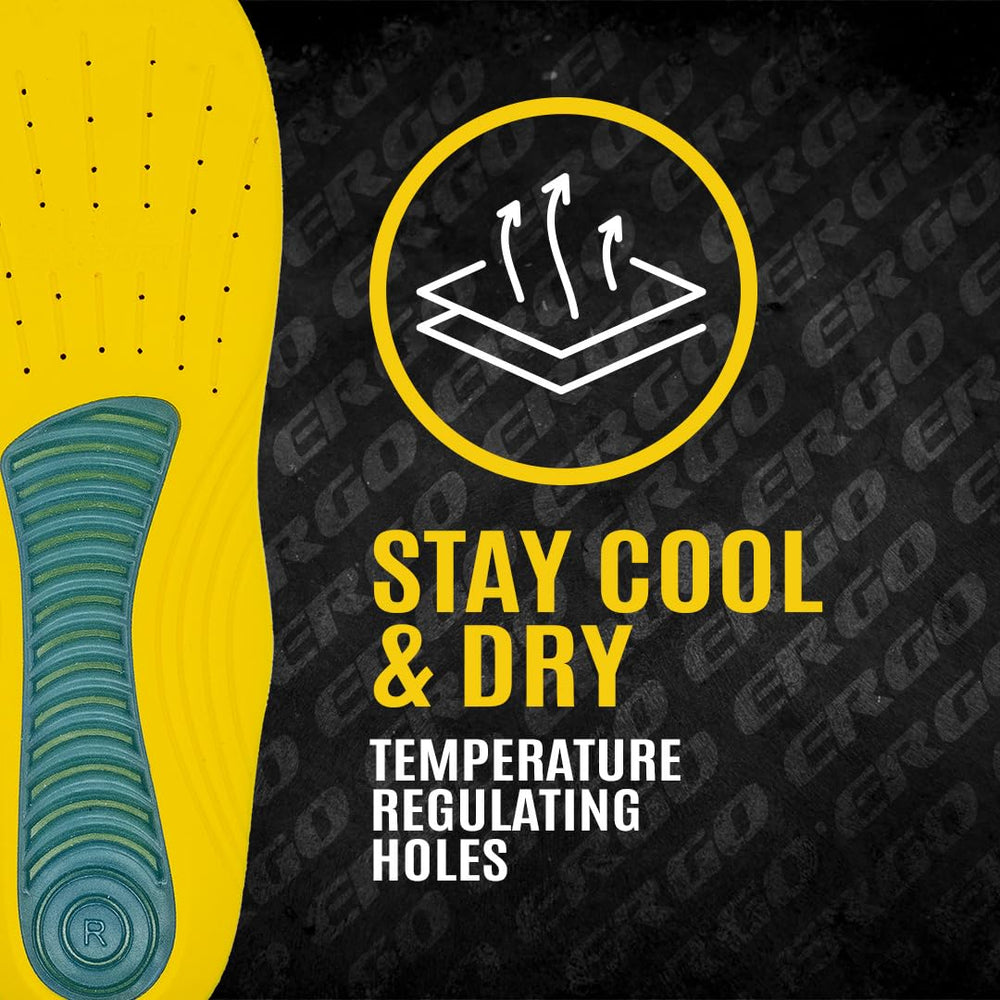 Ergo Response insole provides stable footing in athletic shoes.