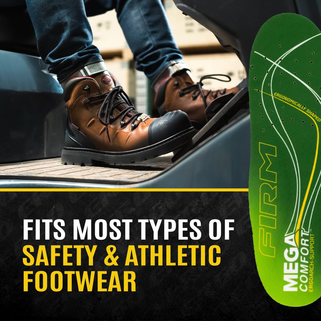MEGAComfort arch-support insole fits most safety shoes and boots