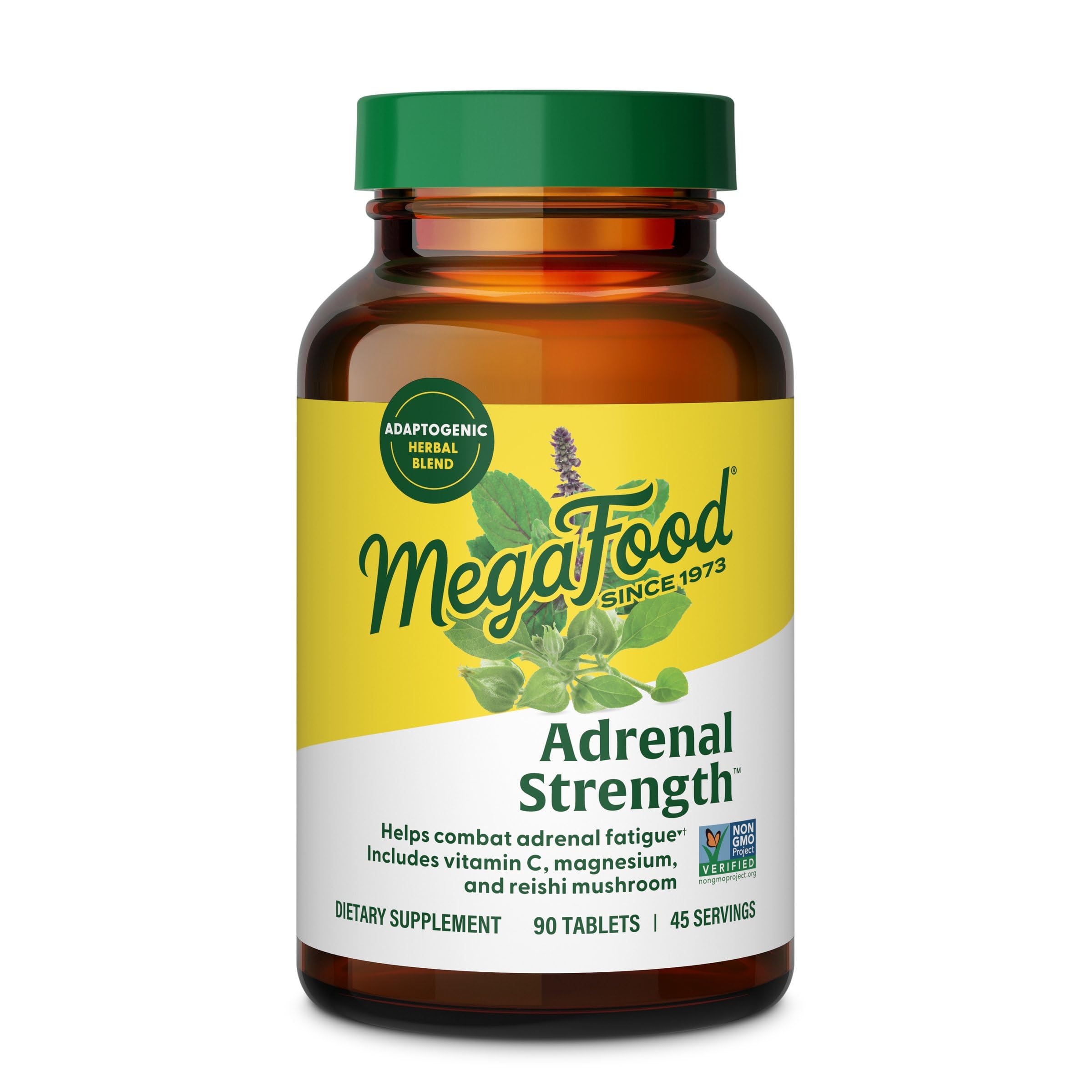 MegaFood Adrenal Strength bottle front view for reliable stress support