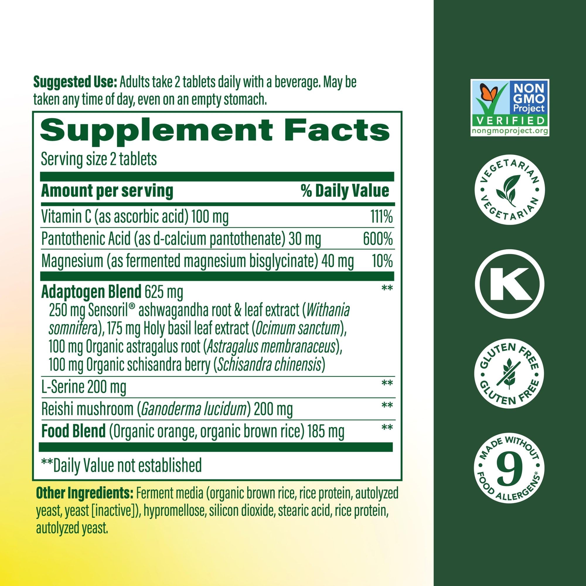 MegaFood Adrenal Strength capsules close-up, easy daily wellness
