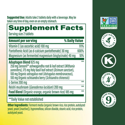 MegaFood Adrenal Strength capsules close-up, easy daily wellness