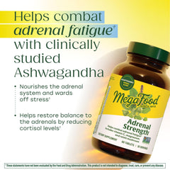 MegaFood Adrenal Strength ingredients view featuring vitamins and herbs