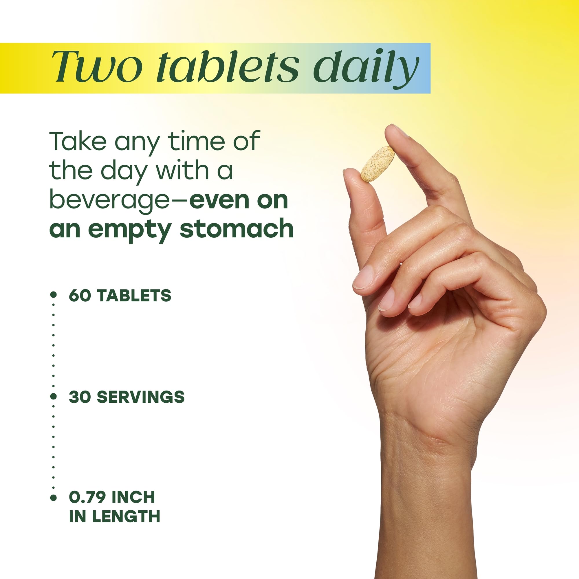 MegaFood bottle with water emphasizes daily ritual.
