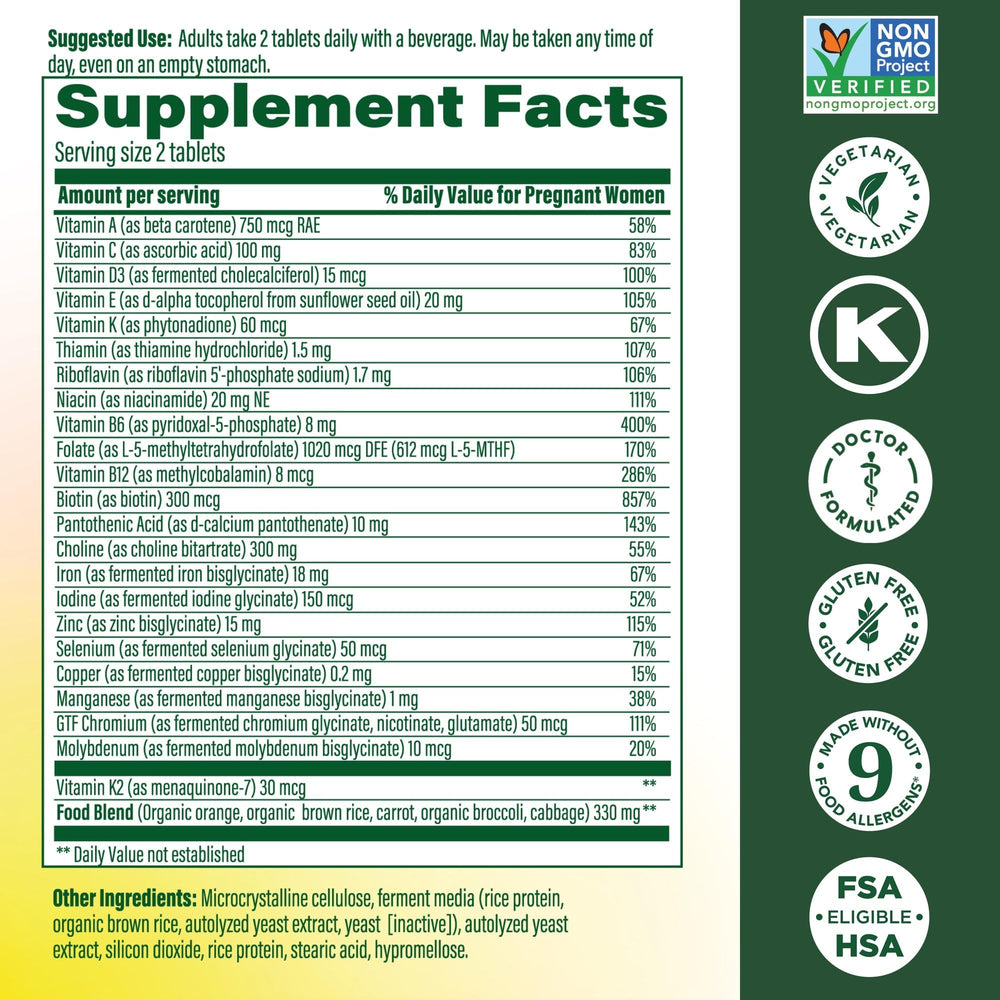 MegaFood Baby & Me 2 capsules close-up with gentle, easy-to-swallow formulation.