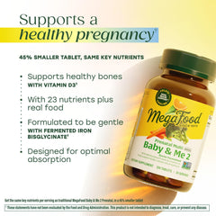 MegaFood Baby & Me 2 fermented iron bisglycinate image for gentle iron