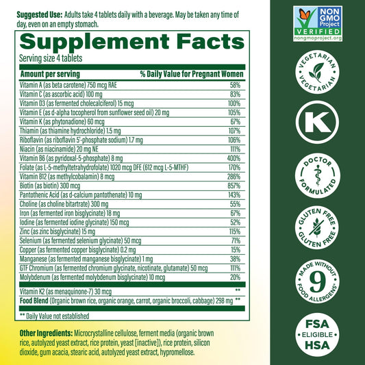 MegaFood Baby & Me 2 methyl folate image showing active folate form