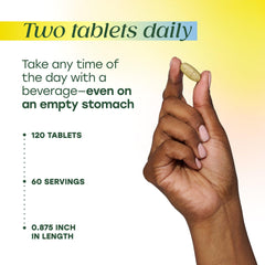 MegaFood Baby & Me 2 serving size shows two tablets per portion