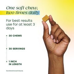 Label highlights 15 mg vitamin B6 and 250 mg ginger per chew
