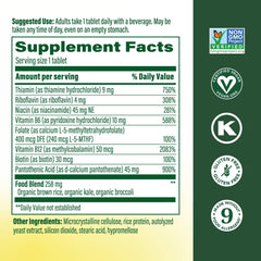 MegaFood Balanced B Complex tablets close-up highlighting B vitamins.