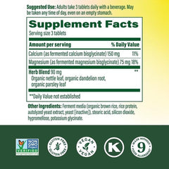 MegaFood calcium-magnesium bottle closeup shows clean label and calcium-rich minerals for daily wellness.