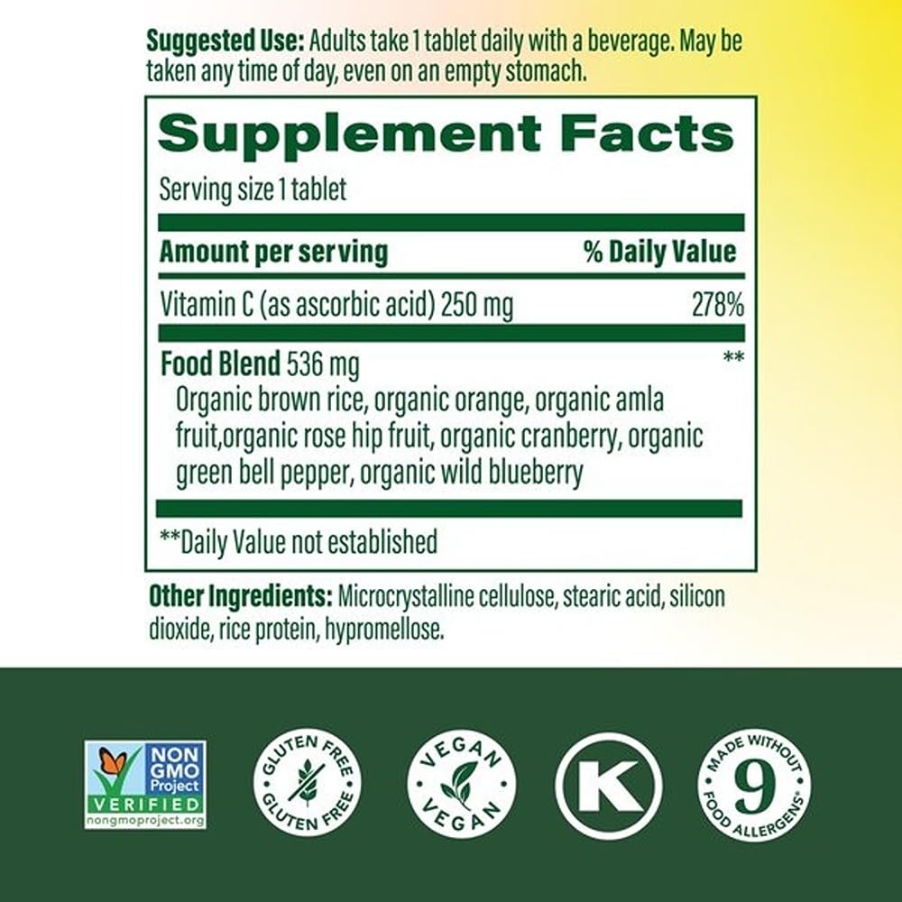 MegaFood Complex C tablets close-up showing vegan vitamin C from real food.