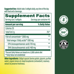 MegaFood Fish Oil bottle side label showing purity and EPA/DHA details