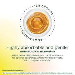Label highlighting third-party testing and allergen-free formulation on MegaFood glutathione bottle.