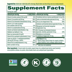 Close-up of MegaFood tablet highlighting methylated B12 for absorption