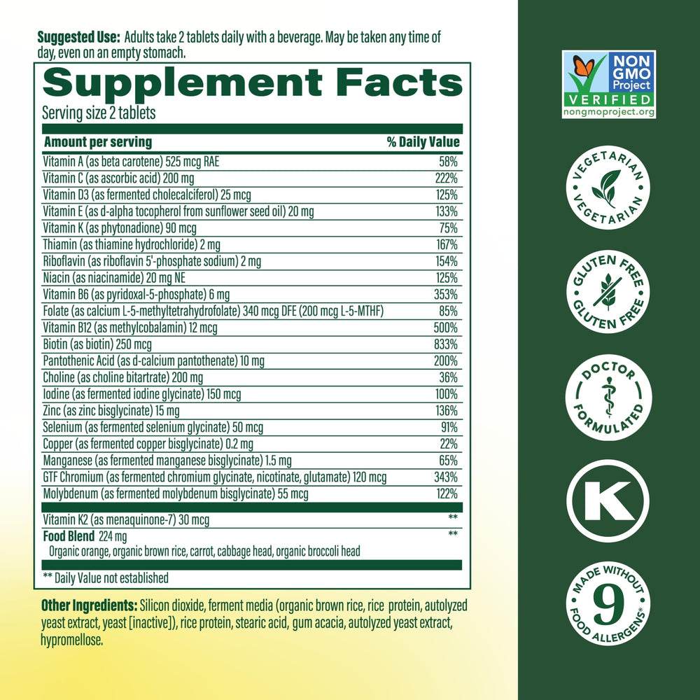 Pouring MegaFood Men 40+ tablets indicates a convenient daily routine.