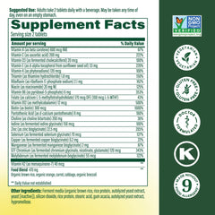 MegaFood Men’s Advanced Multivitamin tablet back view with dosage information